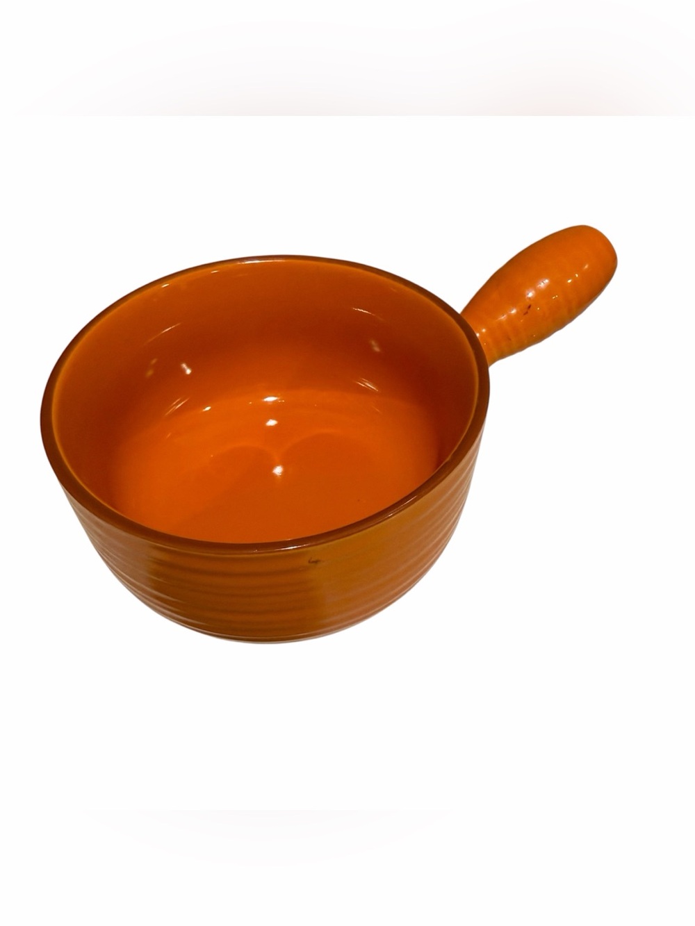 Mainstays Orange Stoneware Bowl with Side Handle